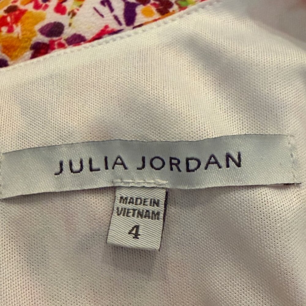 Julia Jordan Pintuck Peach floral Flutter Sleeve Midi Dress - Size 4- Like New - Picture 8 of 10